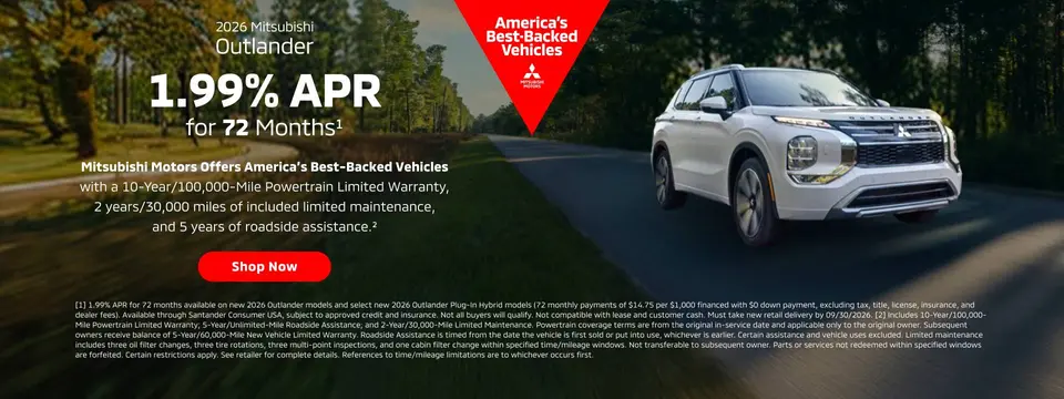 2026 Mitsubishi Outlander - 1.99% APR for 72 months